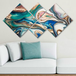 Wallity Conjunto de 4 Cuadros Decorativos de MDF Multicolor
